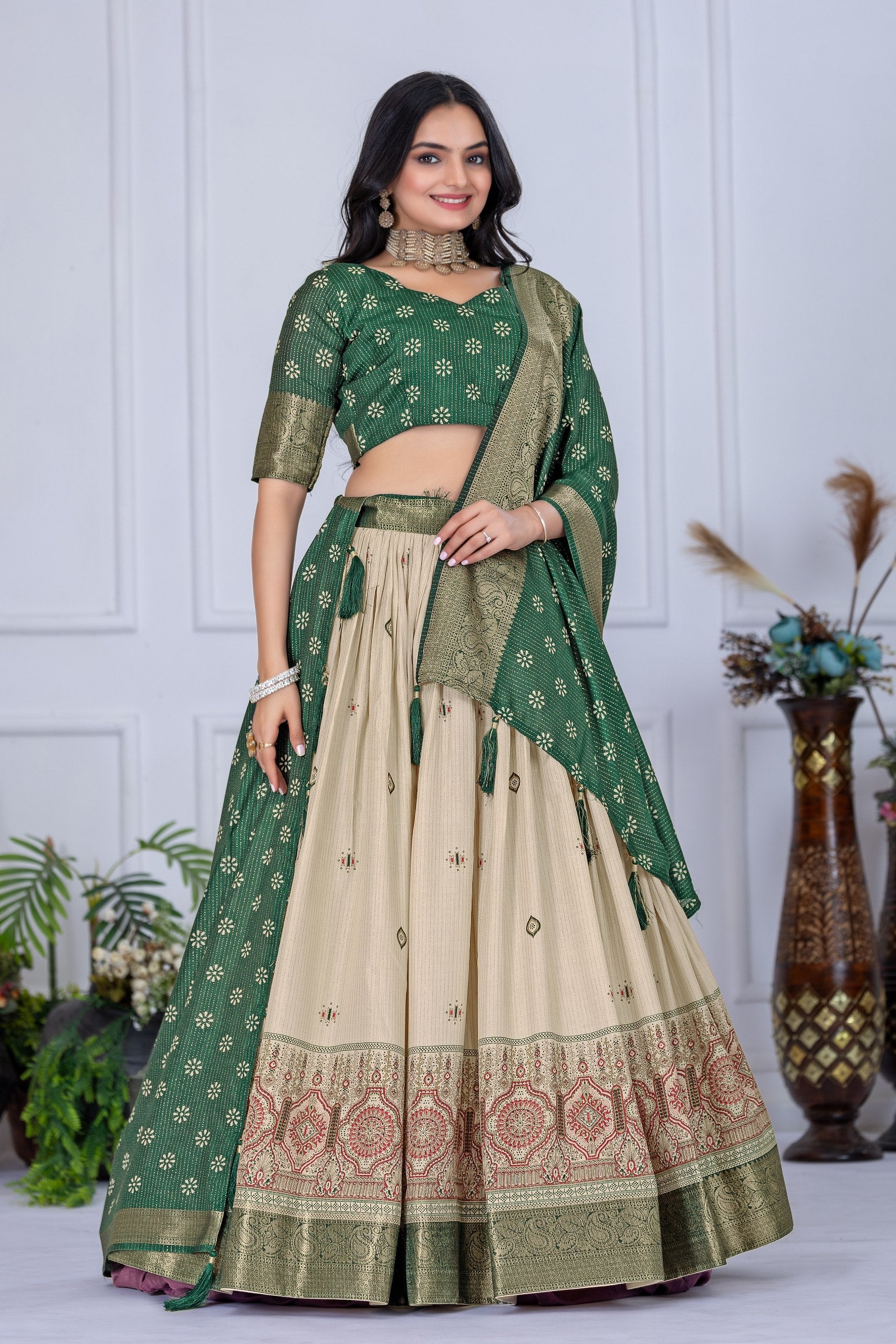 Lehenga Mart Designer Wedding Lehenga choli for Women - green | Grocsy