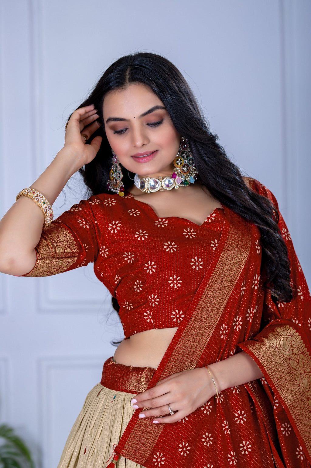 Lehenga Mart Designer Wedding Lehenga choli for Women - red | Grocsy