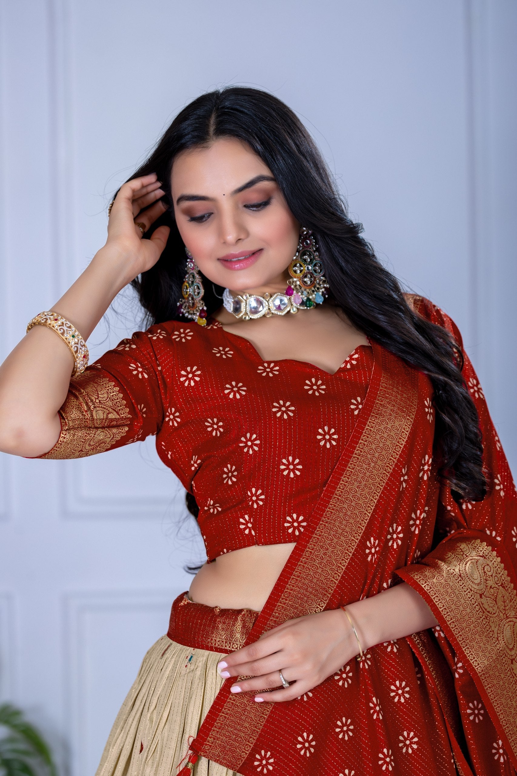 Lehenga Mart Designer Wedding Lehenga choli for Women - red | Grocsy