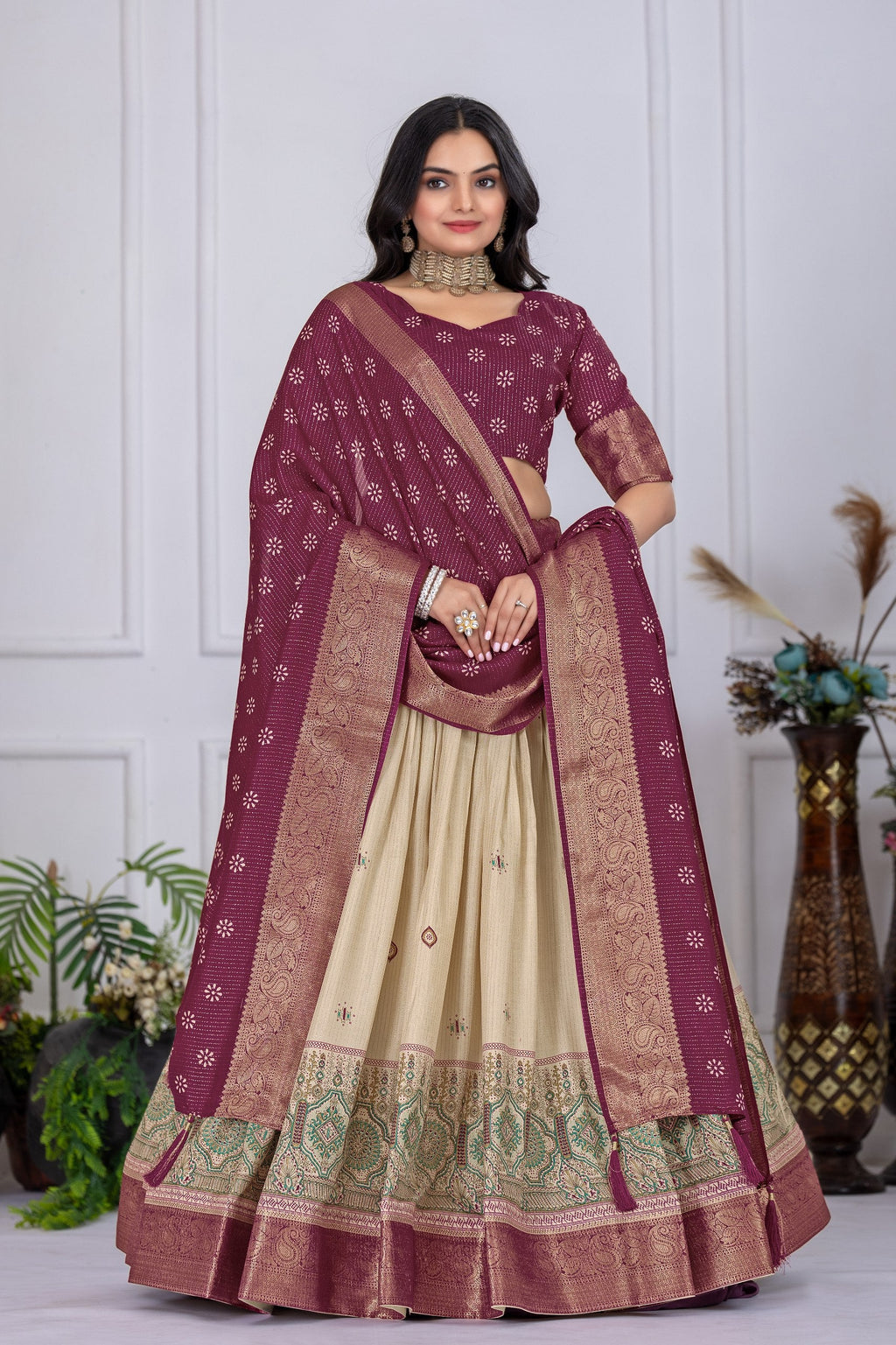 Lehenga Mart Designer Wedding Lehenga choli for Women - Wine | Grocsy