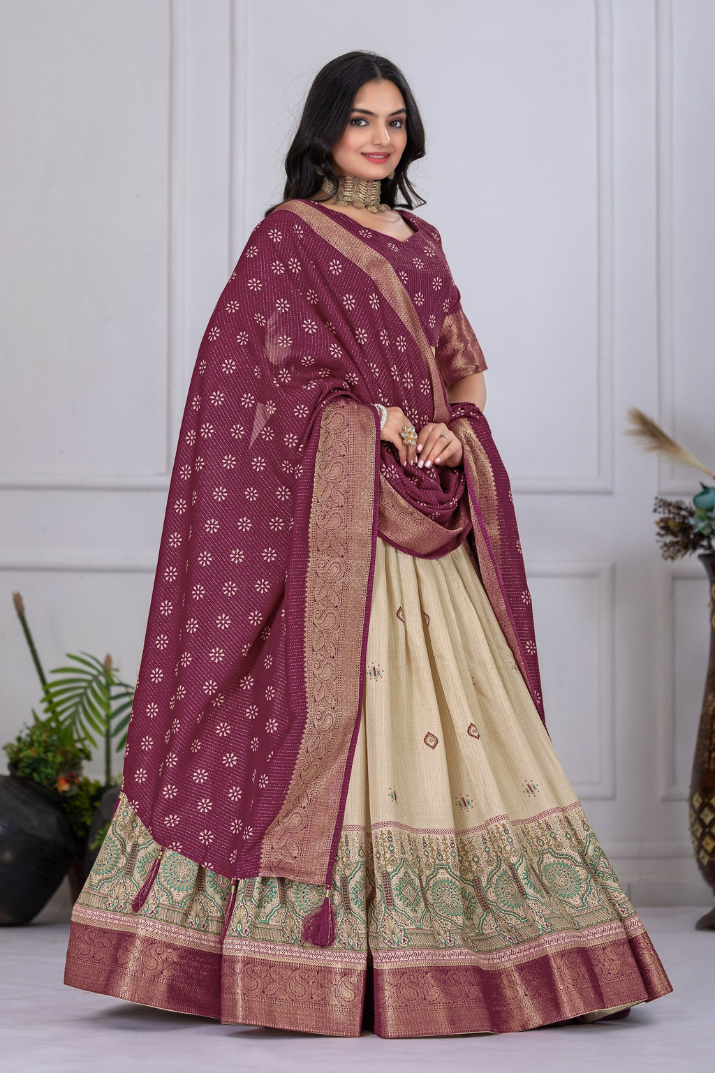 Lehenga Mart Designer Wedding Lehenga choli for Women - Wine | Grocsy