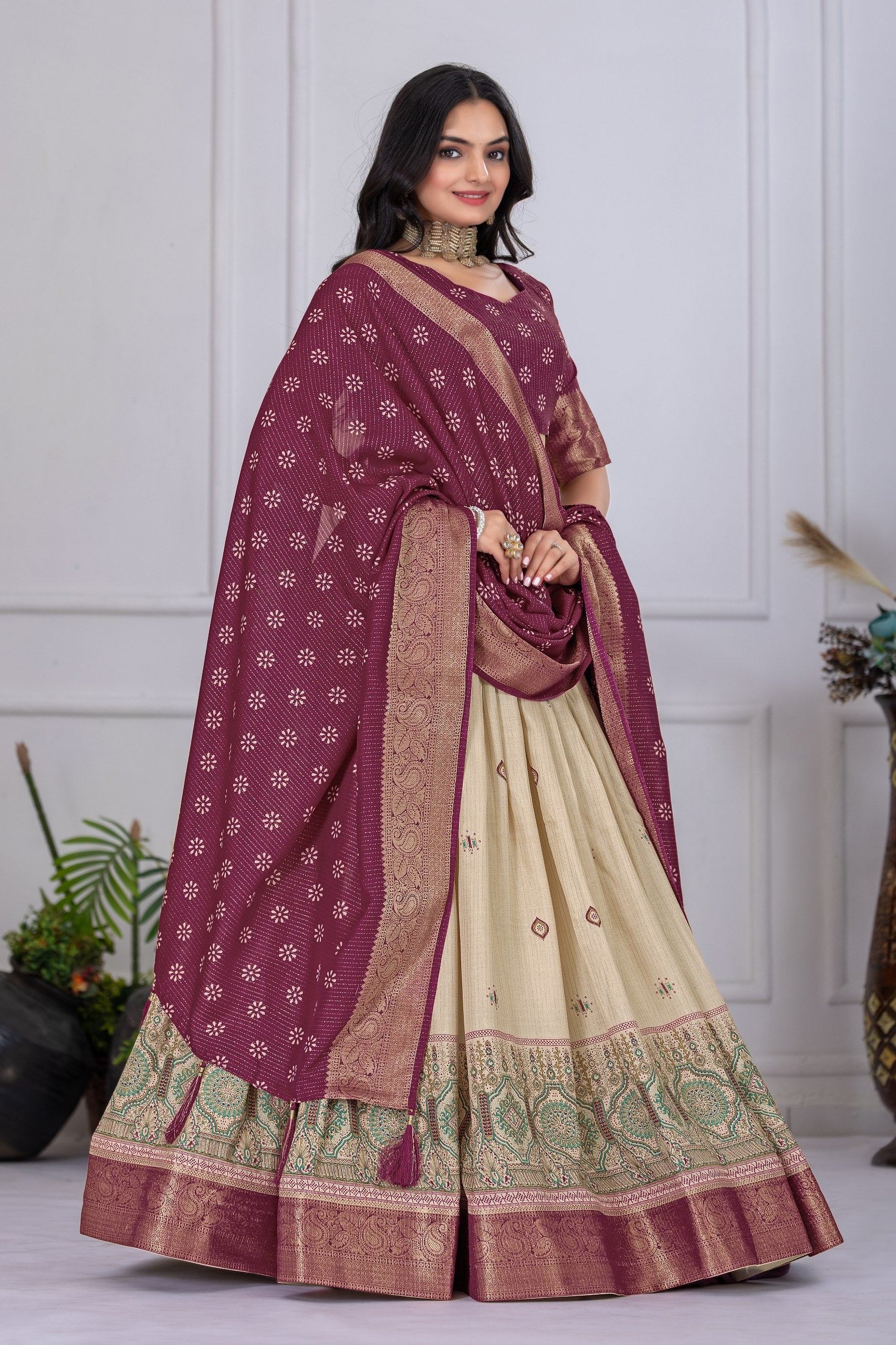 Lehenga Mart Designer Wedding Lehenga choli for Women - Wine | Grocsy