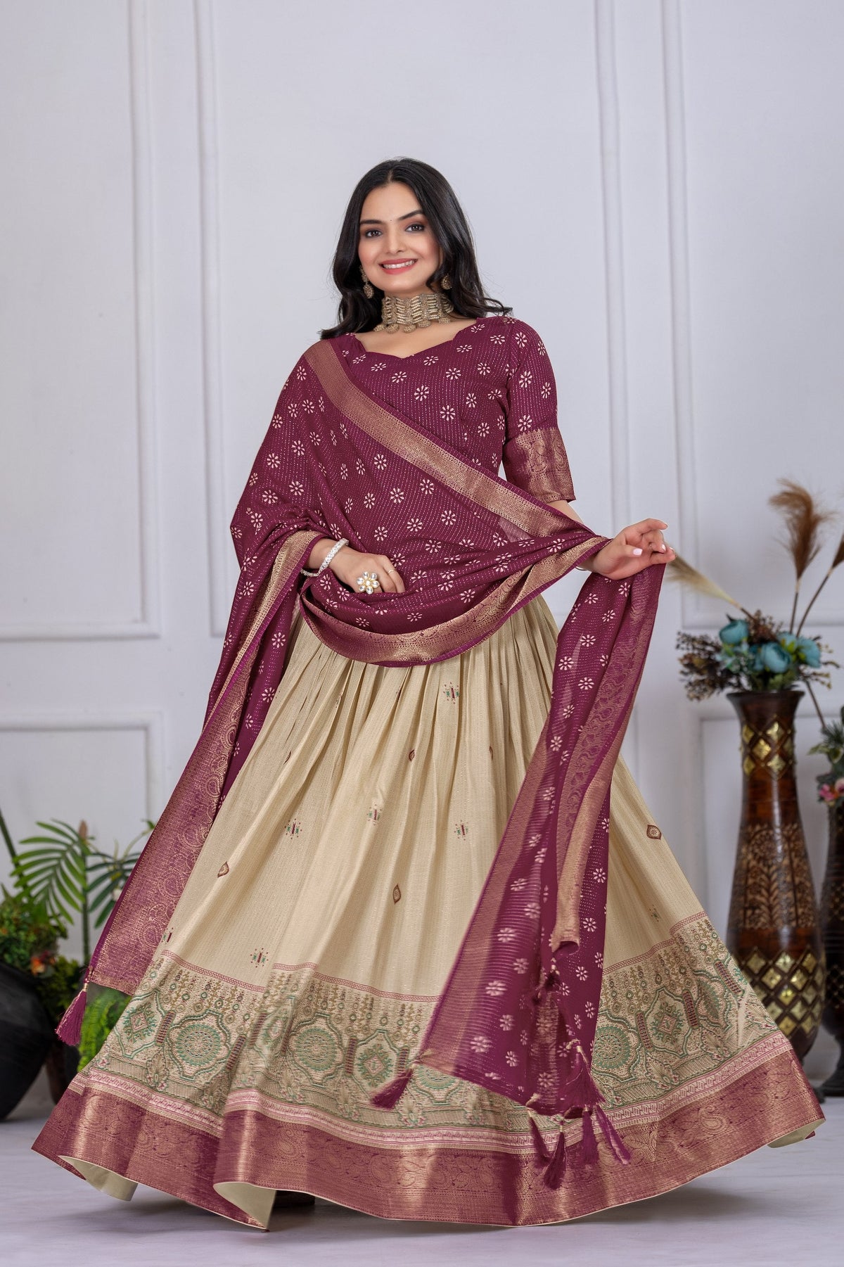 Lehenga Mart Designer Wedding Lehenga choli for Women - Wine | Grocsy