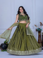 Lehenga Mart Designer Wedding Lehenga choli for Women - Mehndi | Grocsy