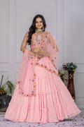 Lehenga Mart Pink Georgette Desigenr Wedding Lehnega Choli | Grocsy