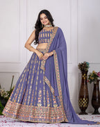 Lehenga Mart Rosy Purple Georgette Desigenr Wedding Lehnega Choli | Grocsy