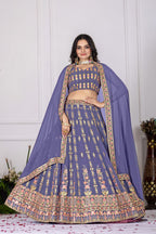 Lehenga Mart Rosy Purple Georgette Desigenr Wedding Lehnega Choli | Grocsy