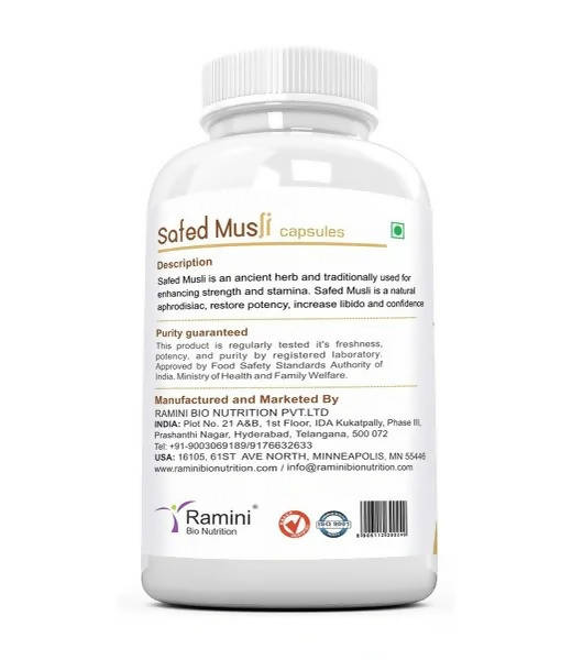 Ramini Bio Nutrition Safed Musli Veg Capsules | Grocsy