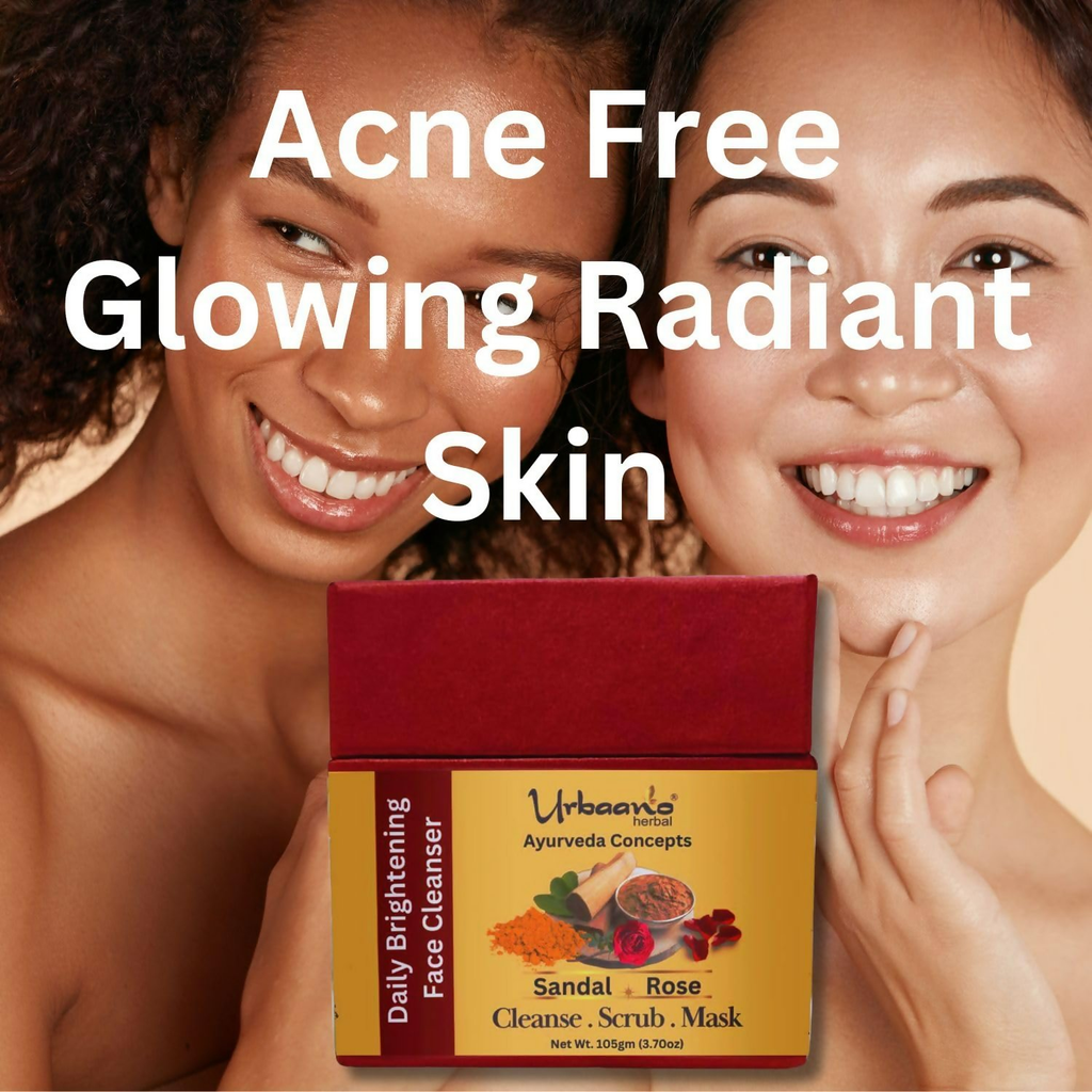 Urbaano Herbal Ayurveda Concepts Face Brightening Cleanser, Scrub, Mask 3-in-1 Instant Glow | Grocsy