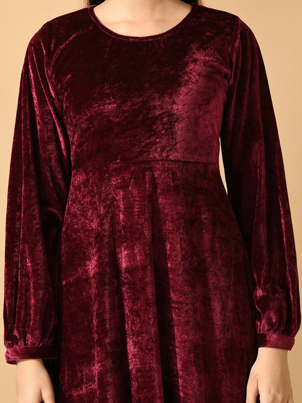 Myshka Women's Violet Fit and Flare Party Dress | Grocsy