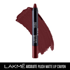 Lakme Absolute Plush Matte Lip Crayon - 303 Foxy Brown | Grocsy