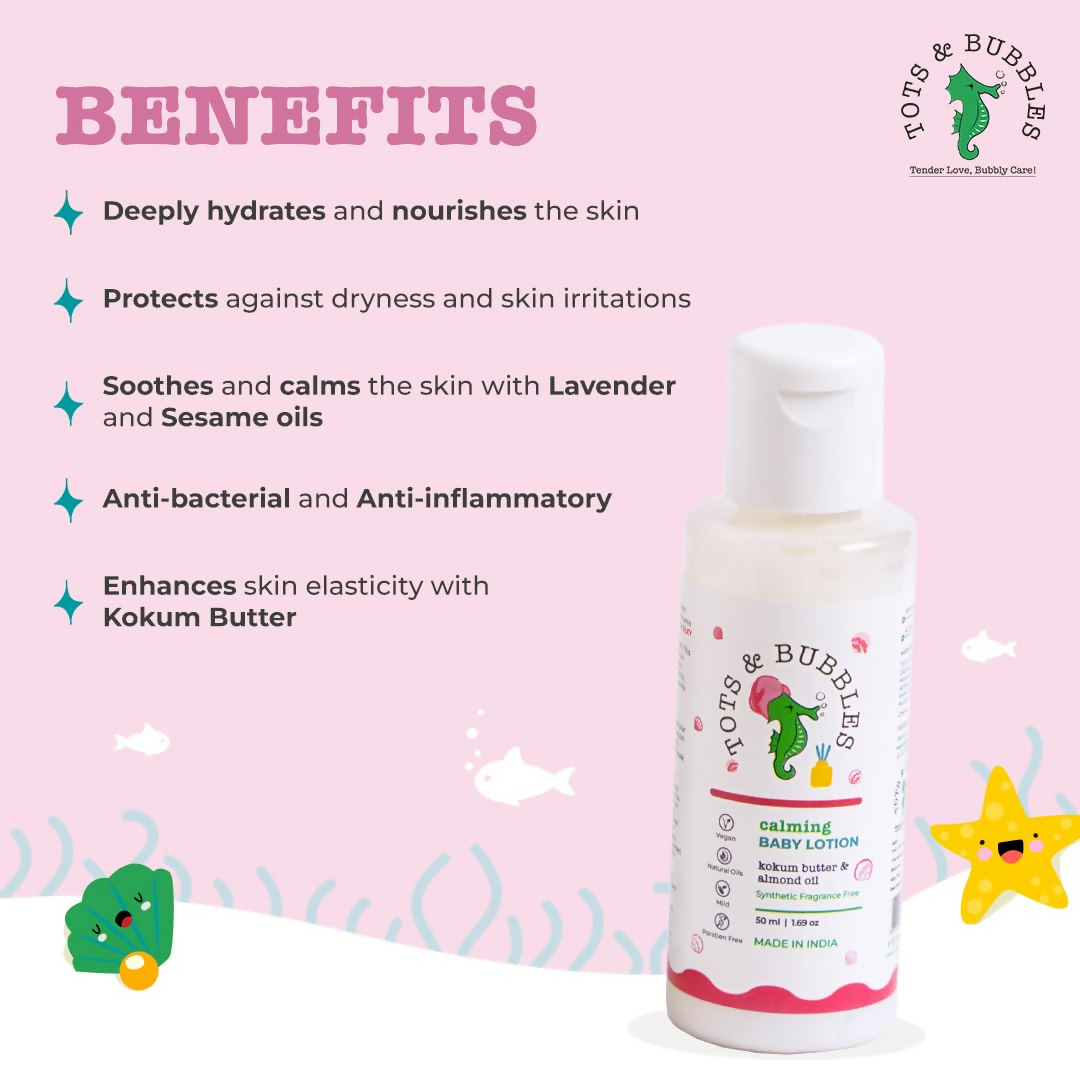 Tots & Bubbles Calming Baby Body Lotion with Kokum Butter & Sweet Almond Oil | Grocsy