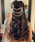 Jewel City Bridal Hair Jewelry Layered Chain Leaf Pattern Hair Accessory Traditional Indian Bridal Hair Ornament Layered Hair Jewelry | Grocsy
