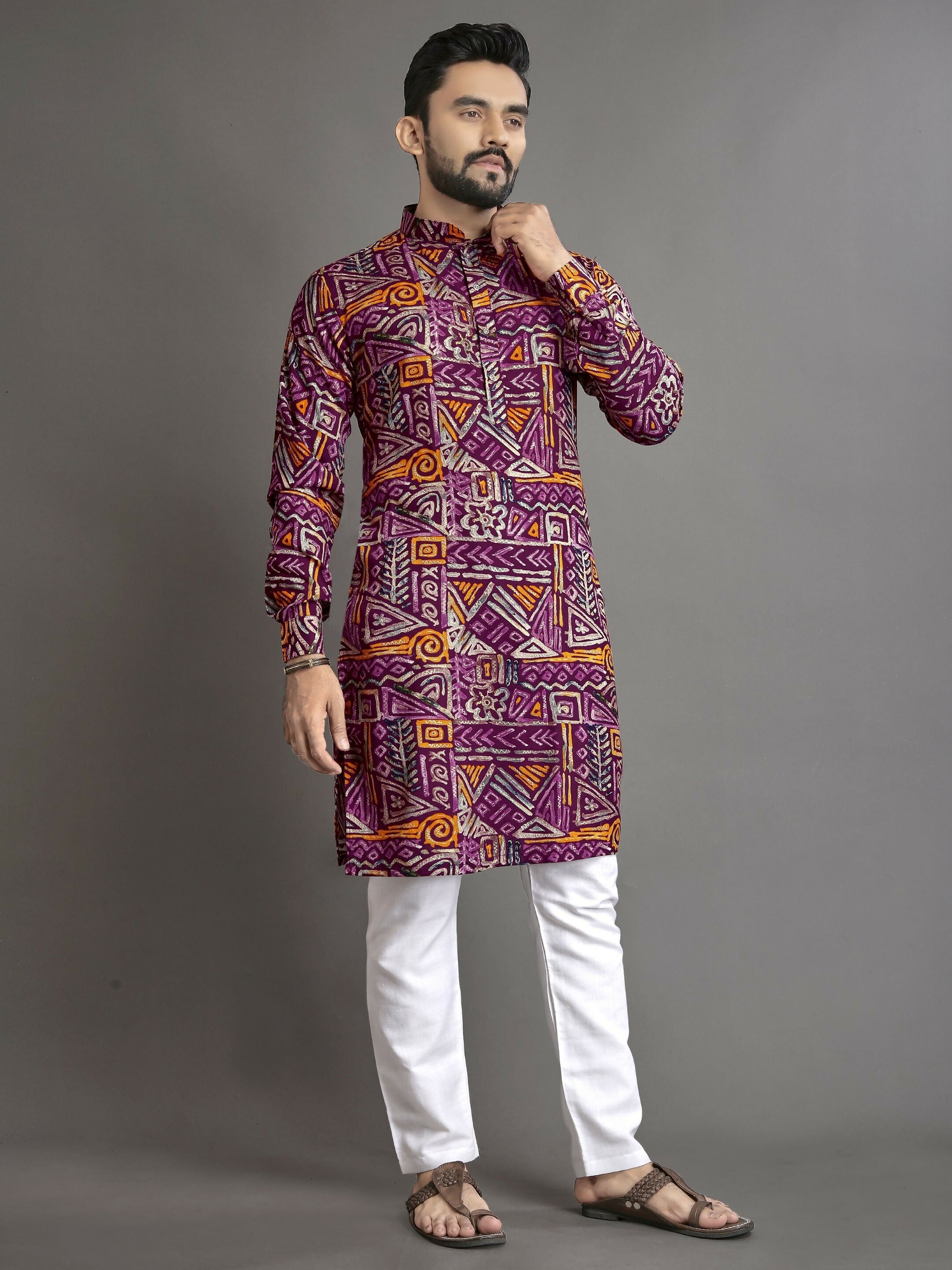 Anaita Multicolor Printed Cotton Straight Kurta | Grocsy