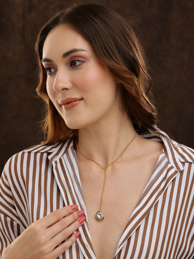 Gold Plated Kundan Necklace - Ruby Raang | Grocsy