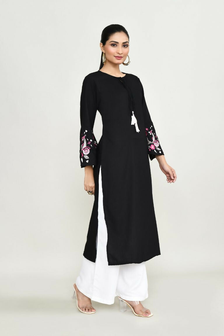 Joban Fashion Black Rayon Tunic | Grocsy