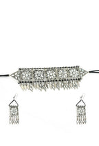 Mominos Fashion Johar Kamal Women Silver-Plated Brass Finish Mirror Work Choker | Grocsy