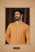 Joban Fashion Orange Art Silk Kurta Pyjama | Grocsy