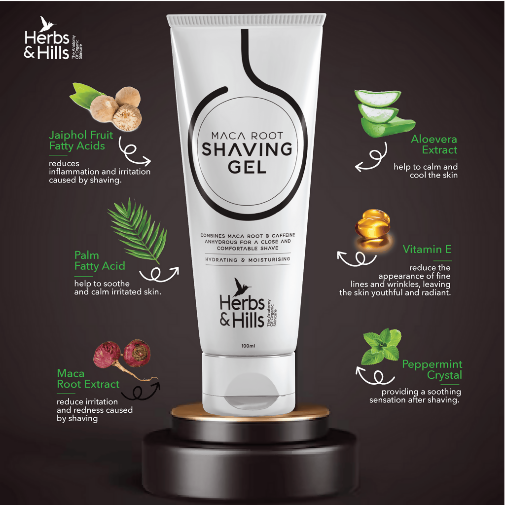Herbs & Hills Maca Root Shaving Gel | Grocsy