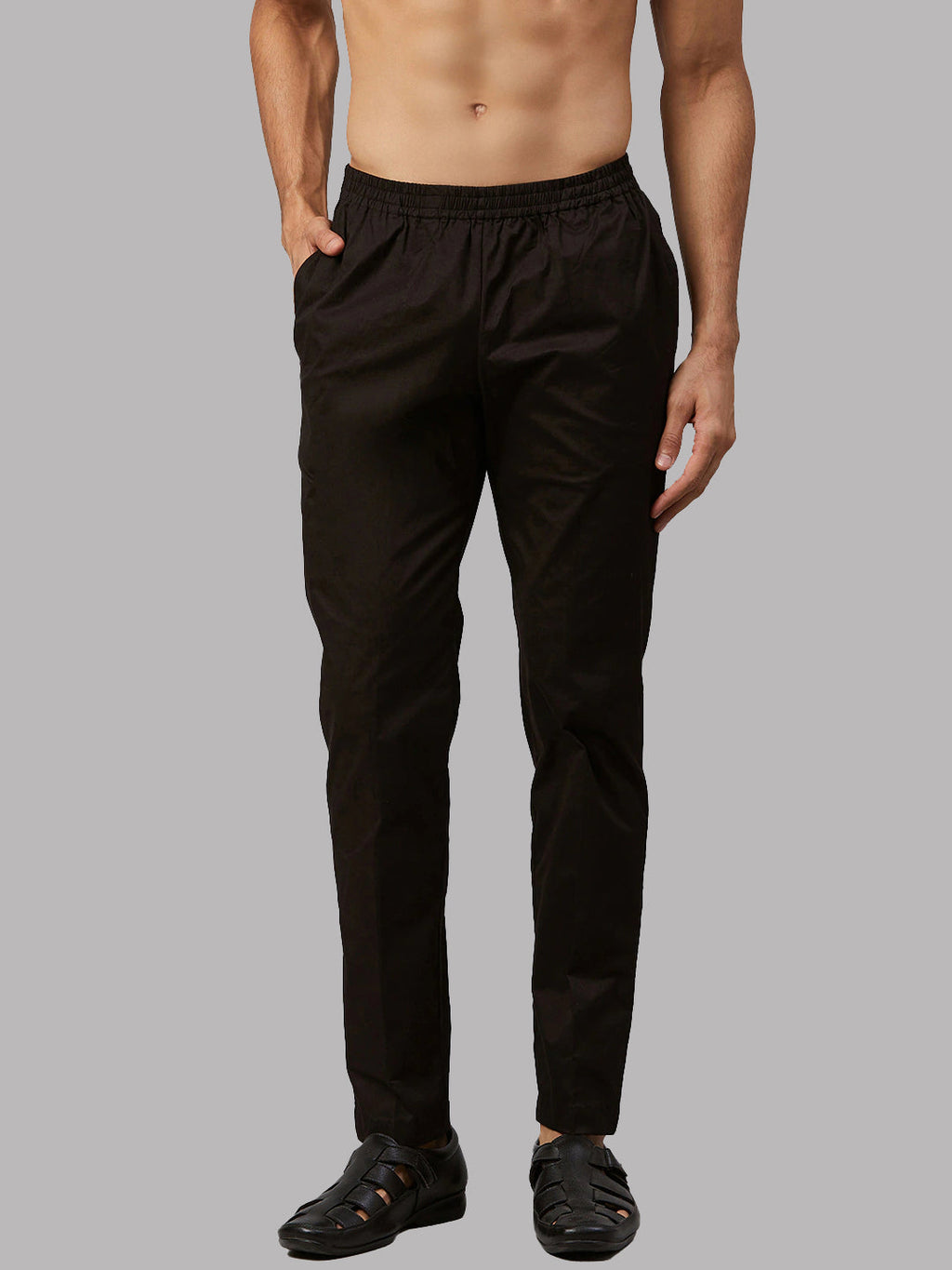 MULTI SHADES Men Black Solid Pyjamas | Grocsy
