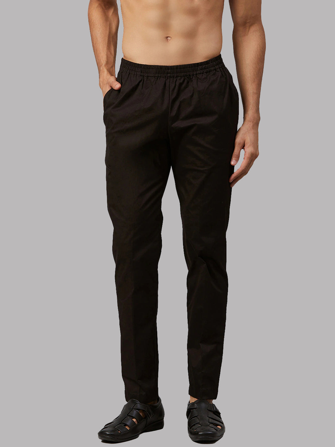 MULTI SHADES Men Black Solid Pyjamas | Grocsy