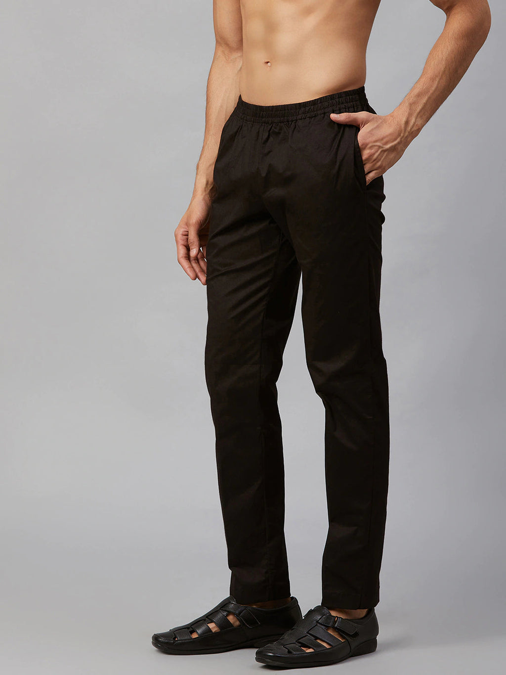 MULTI SHADES Men Black Solid Pyjamas | Grocsy