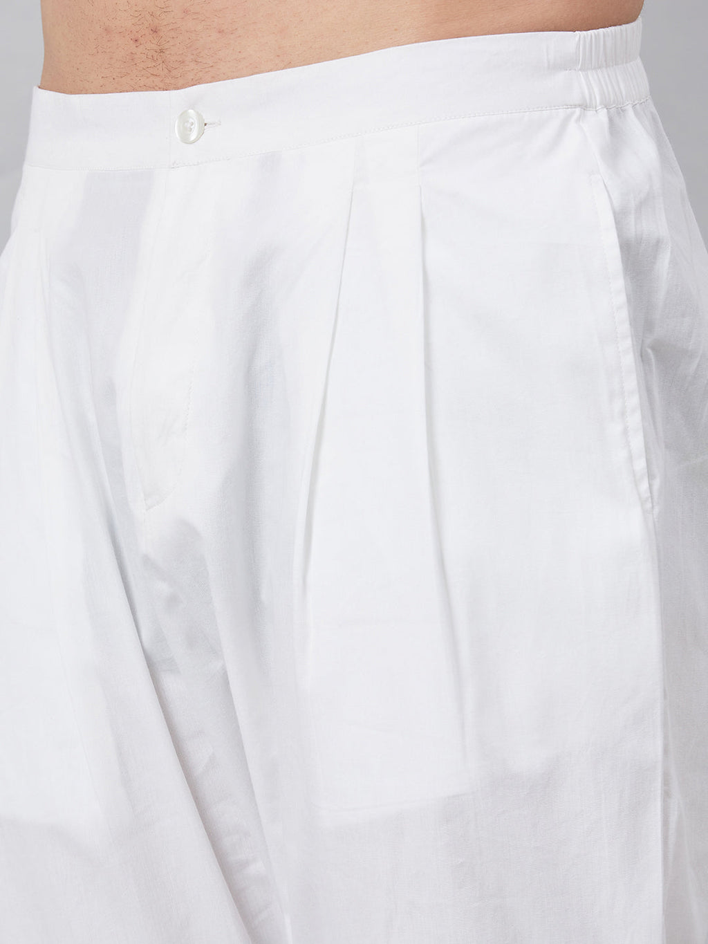 MULTI SHADES Men White Solid Trouser Style Pyjamas | Grocsy