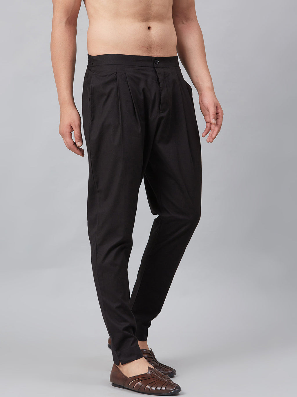 MULTI SHADES Men Black Solid Trouser Style Pyjamas | Grocsy