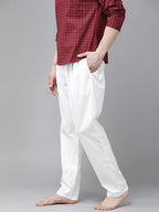 MULTI SHADES Men White Solid Pyjamas | Grocsy