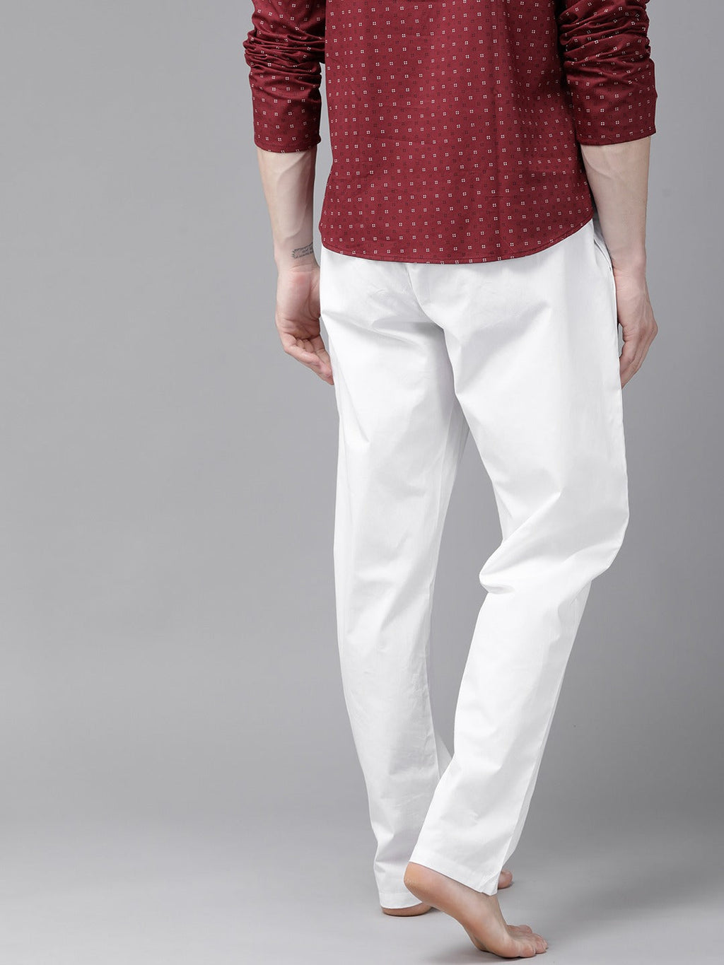 MULTI SHADES Men White Solid Pyjamas | Grocsy