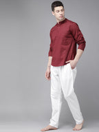 MULTI SHADES Men White Solid Pyjamas | Grocsy