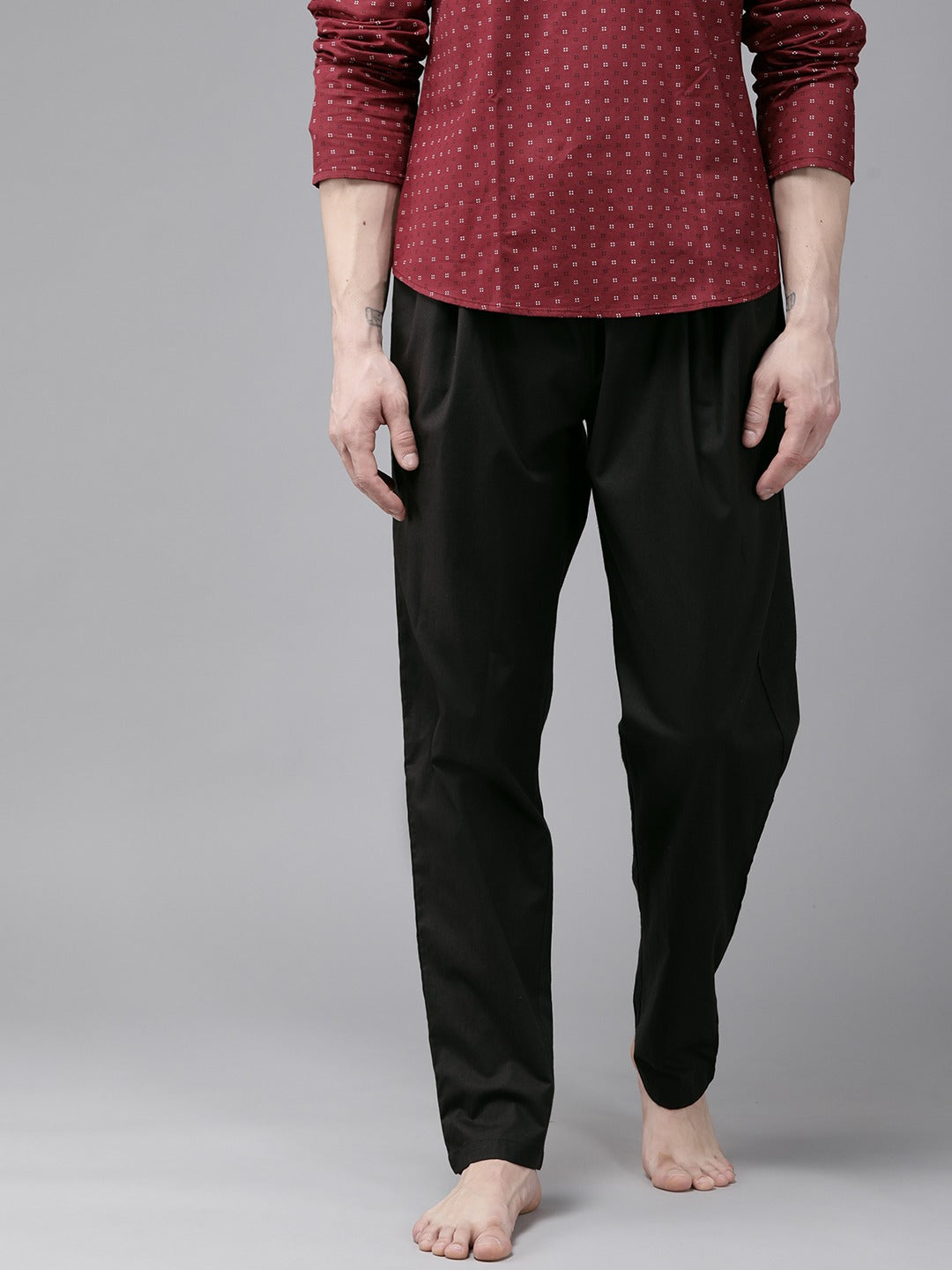 MULTI SHADES Men Black Solid Pyjamas | Grocsy