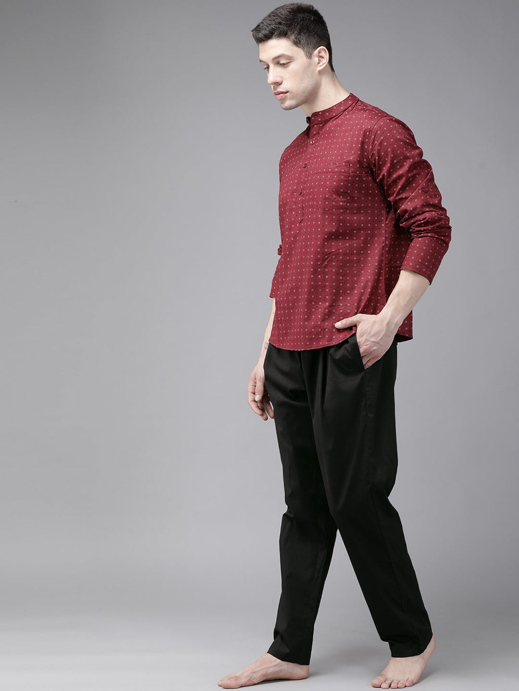 MULTI SHADES Men Black Solid Pyjamas | Grocsy