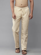 MULTI SHADES Men Beige Solid Pyjamas | Grocsy