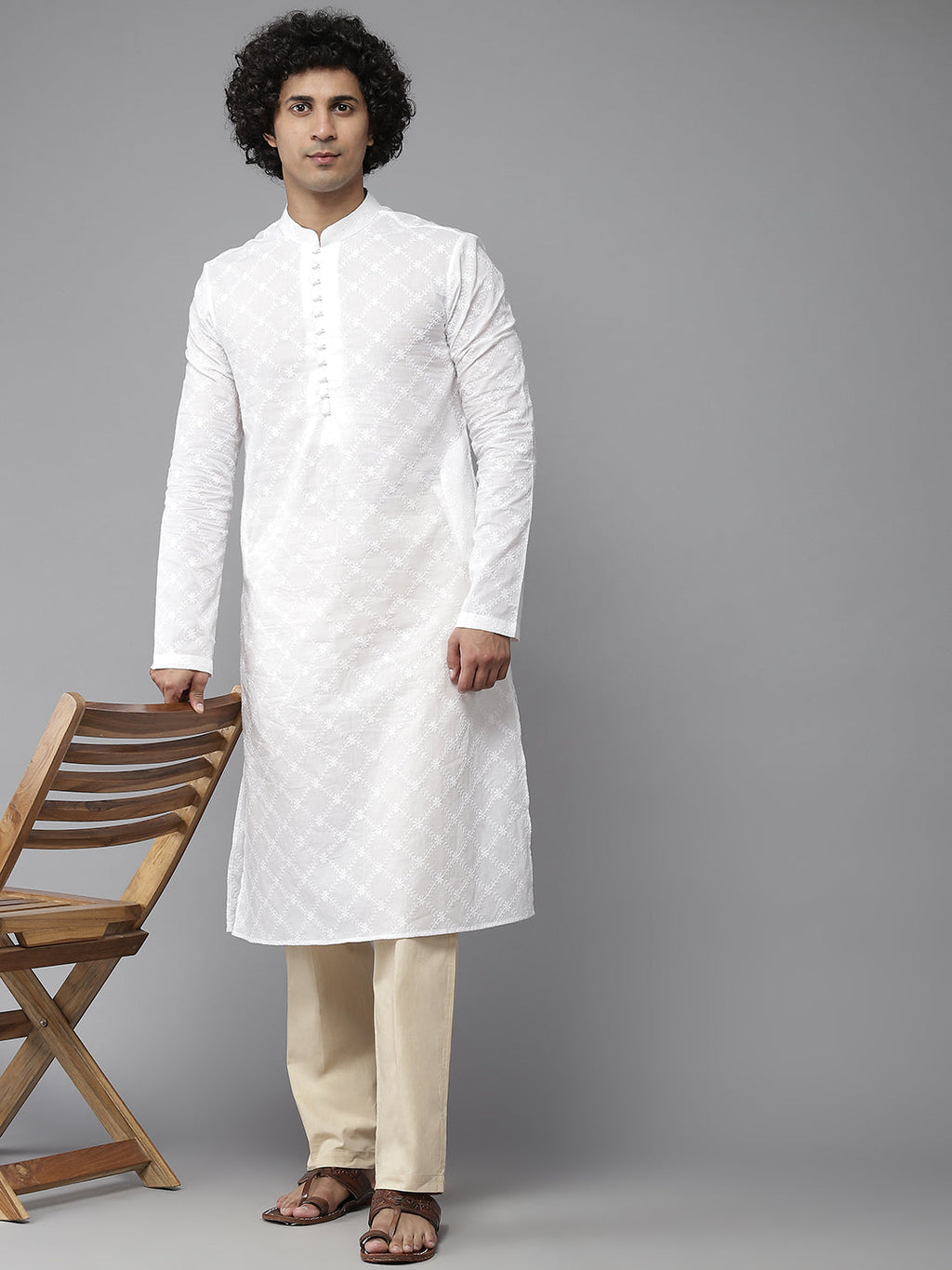 MULTI SHADES Men Beige Solid Pyjamas | Grocsy