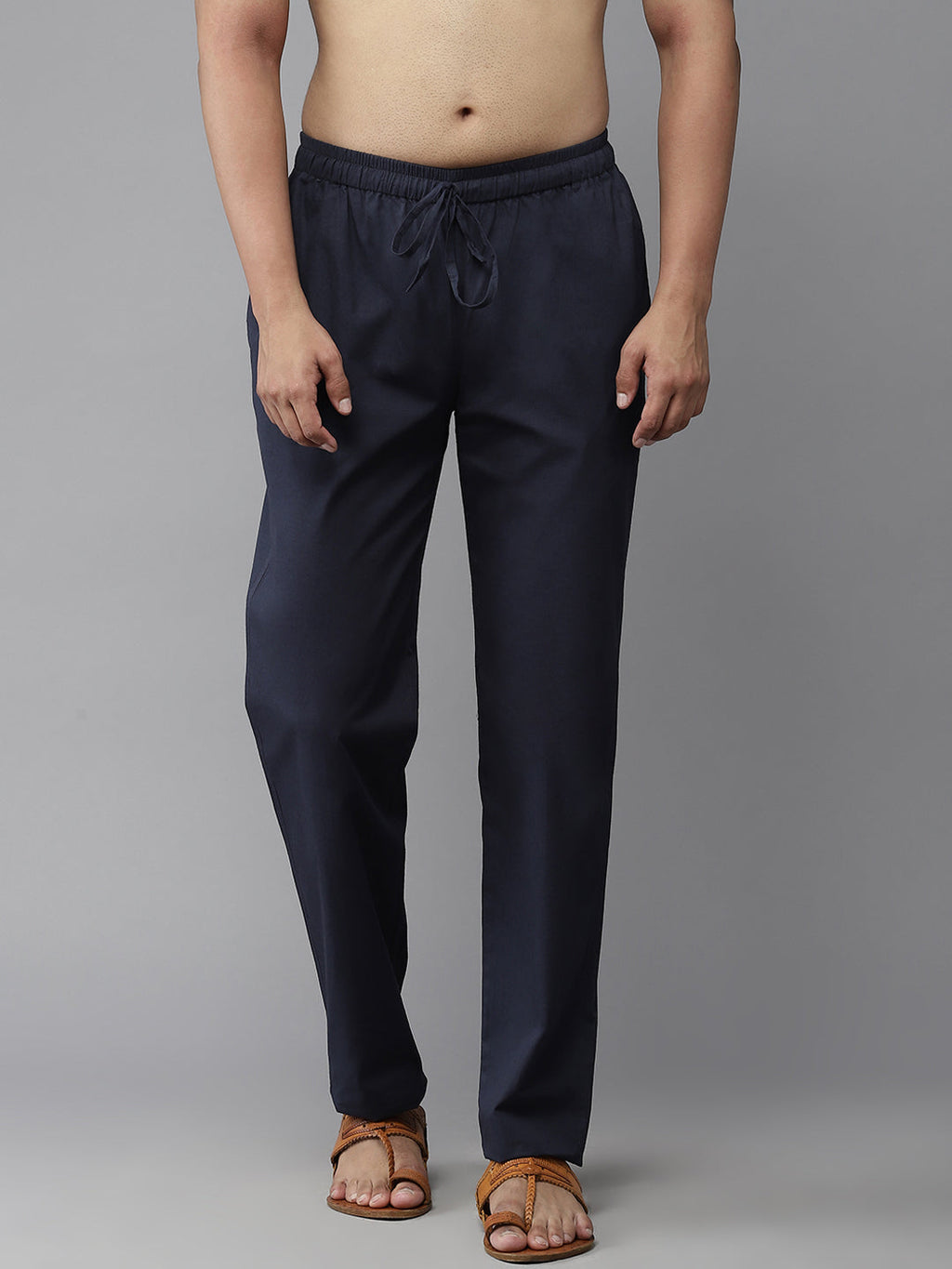 MULTI SHADES Men Navy Solid Pyjamas | Grocsy