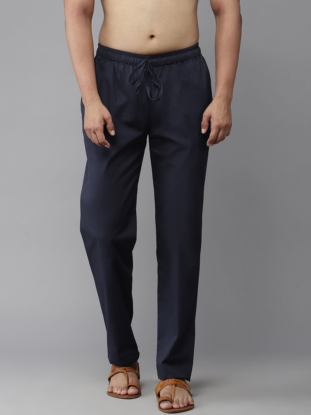 MULTI SHADES Men Navy Solid Pyjamas | Grocsy