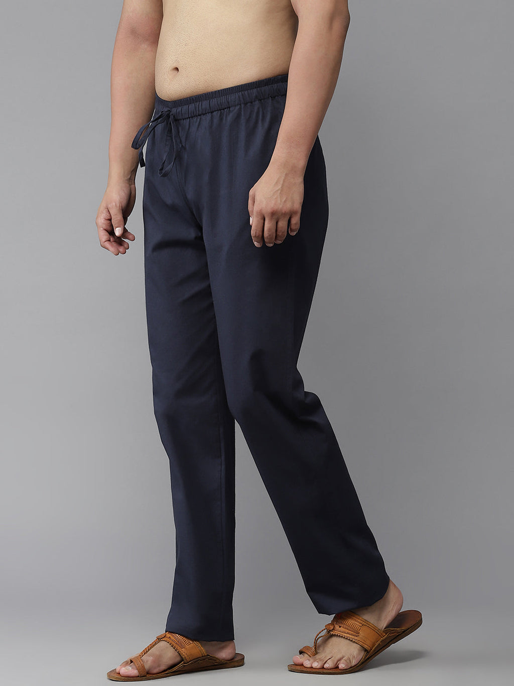 MULTI SHADES Men Navy Solid Pyjamas | Grocsy