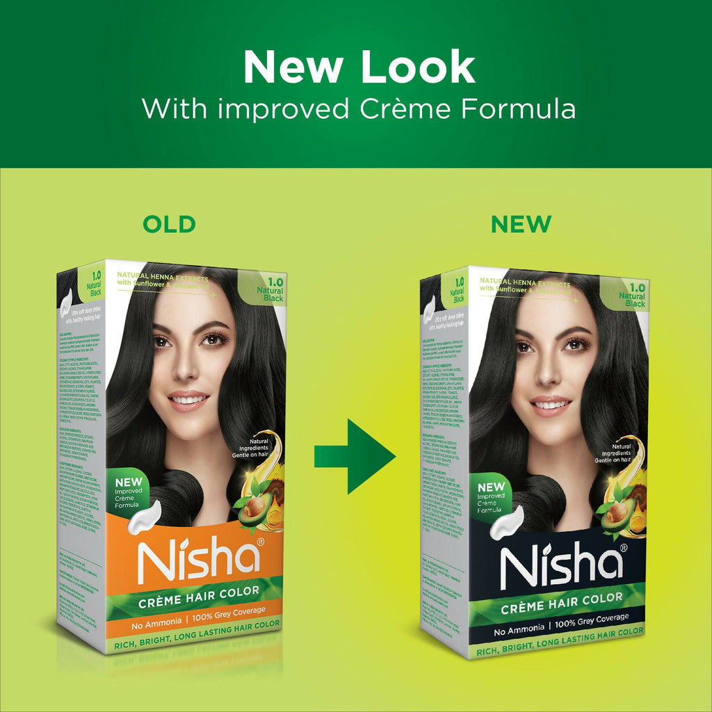 Nisha Creme Hair Color for Women - Natural Black | Grocsy