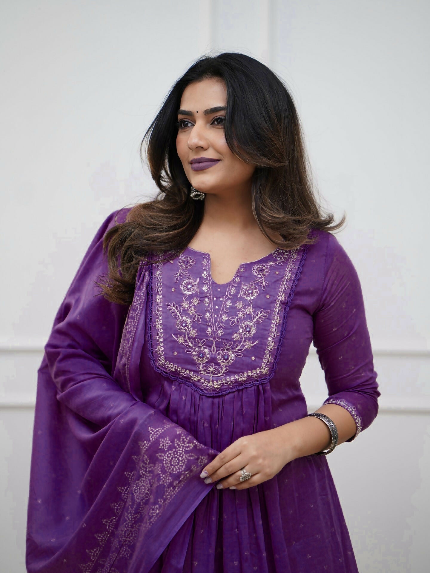 The52 Women's Beautiful Cotton Fabric Embroidery Work Straight Kurta Pant and Dupatta Set | Grocsy