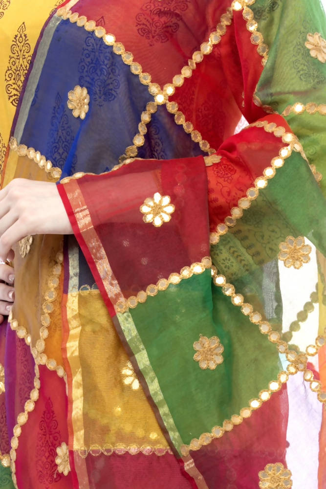 Mominos Fashion Multi Gota Box Dupatta | Grocsy