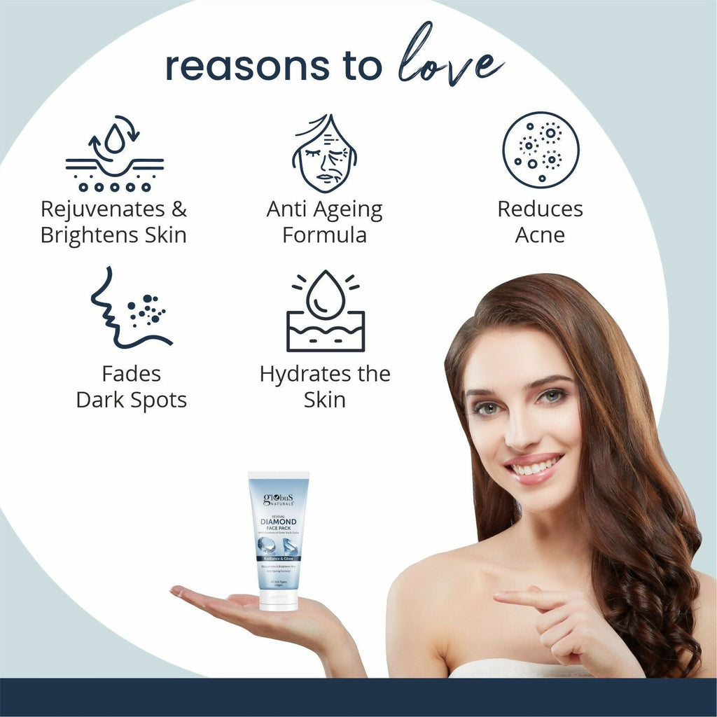 Globus Naturals Revival Diamond Face Pack, Natural & Ayurvedic Formula | Grocsy