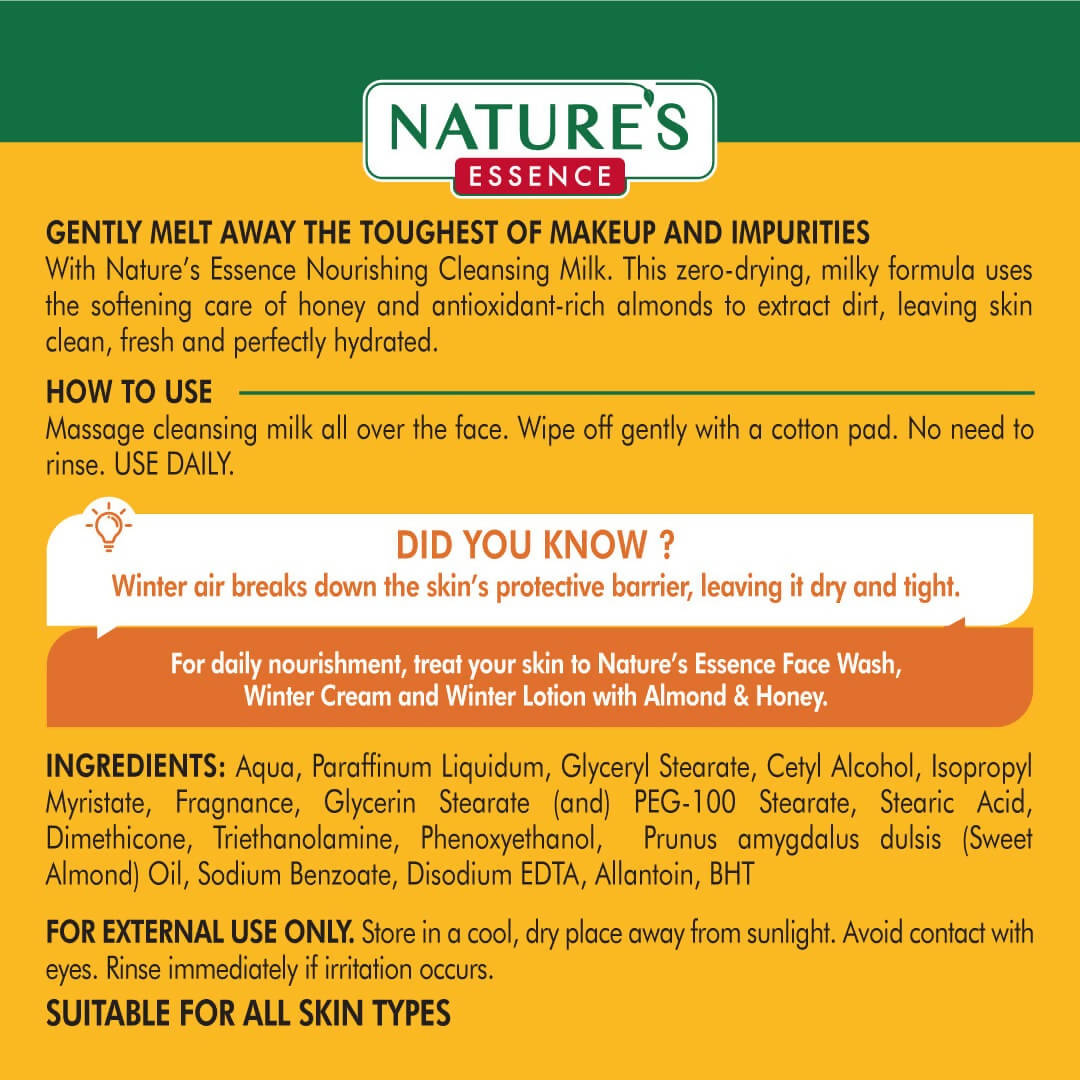 Nature's Essence Nourishing Cleansing Milk (Almond & Honey) | Grocsy