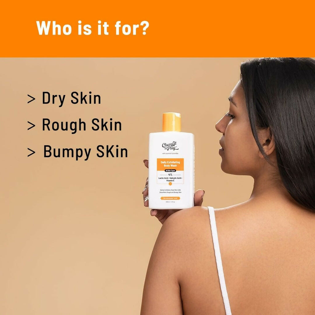 Chemist At Play Exfoliating Body Wash + Exfoliating Body Scrub For Tan Removal Combo | Grocsy