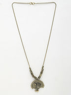 NVR Women's Gold-Polished Peacock Design Pendant with Chain | Grocsy