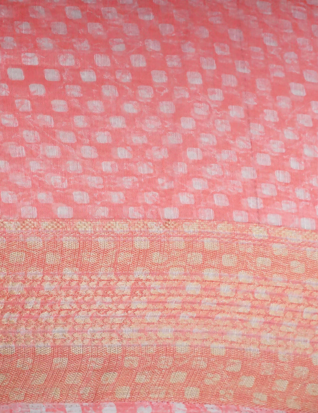 Combination Shades Of Peach Pink With Floral Design Semi Chanderi Saree By Gayathri Reddy Designer Studio | Grocsy
