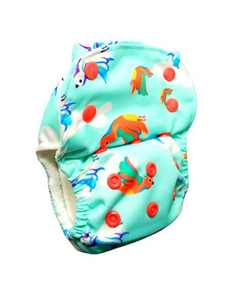 Kindermum Nano Pro Aio Cloth Diaper (With 2 Organic Inserts And Power Booster)-Birdie For Kids | Grocsy