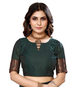 Vamika Green Banarasi Jacquard Weaving Saree | Grocsy