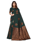 Vamika Green Banarasi Jacquard Weaving Saree | Grocsy