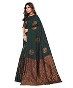 Vamika Green Banarasi Jacquard Weaving Saree | Grocsy